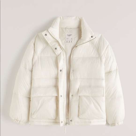 NWT A&F Off-white Utility Puffer - Picture 4 of 7